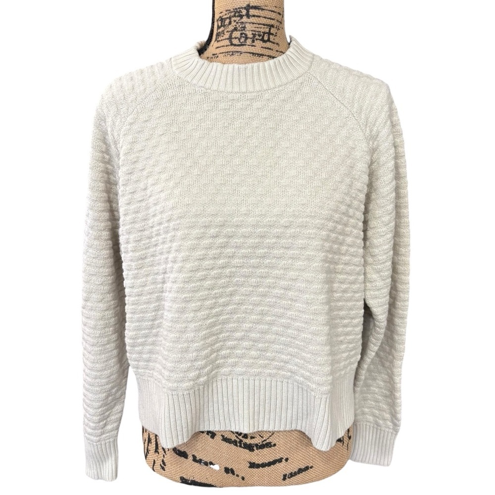 Lululemon Texture Play Crew Sweater Heather Light Ivory Cashlu Size M/L